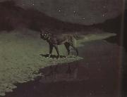Frederic Remington Moonlight,Wolf (mk43) painting